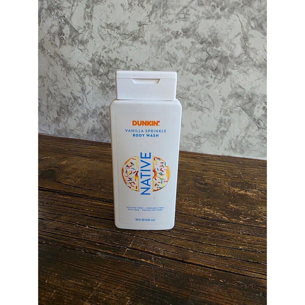 Native Dunkin Vanilla Sprinkle Body Wash Limited Edition 18 oz Sulfate Free NEW